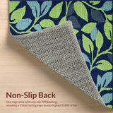 Artistic Navy Green Floral Fusion(Blue)