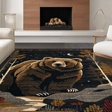 Ultra Soft Area Rug, Non Slip, Stain Resistant, Washable Area Rugs for Living Room, Bedroom, Cute Animal Companions for Play(Black)