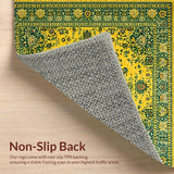 Ultra Soft Area Rug, Non Slip, Stain Resistant, Washable Area Rugs for Living Room, Bedroom, Chic Soft Colorful Print(Yellow)