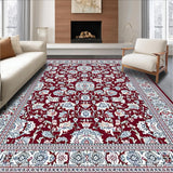 Ultra Soft Area Rug, Non Slip, Stain Resistant, Washable Area Rugs for Living Room, Bedroom, Artful Abstract Color Contrast(Red)