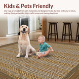 Ultra Soft Area Rug, Non Slip, Stain Resistant, Washable Area Rugs for Living Room, Bedroom, Chic Animal Print Area Beige Brown Viscose Look(Gold)
