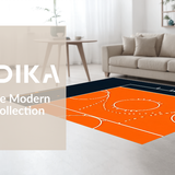 Ultra Soft Area Rug, Non Slip, Stain Resistant, Washable Area Rugs for Living Room, Bedroom, Dynamic Basketball Graphic Artistry(Orange)