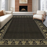 Ultra Soft Area Rug, Non Slip, Stain Resistant, Washable Area Rugs for Living Room, Bedroom, Sophisticated Muted Color Palette(Black)