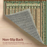 Ultra Soft Area Rug, Non Slip, Stain Resistant, Washable Area Rugs for Living Room, Bedroom, Elegant Linear Wave Motif(Brown)