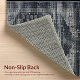 Ultra Soft Area Rug, Non Slip, Stain Resistant, Washable Area Rugs for Living Room, Bedroom, Chic Faded Diamond Arrangement(Gray)
