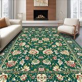 Ultra Soft Area Rug, Non Slip, Stain Resistant, Washable Area Rugs for Living Room, Bedroom, Artful Vintage Inspired Textures(Green)