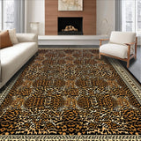 Ultra Soft Area Rug, Non Slip, Stain Resistant, Washable Area Rugs for Living Room, Bedroom, Wild Animal Print Elegance(Brown)