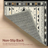 Ultra Soft Area Rug, Non Slip, Stain Resistant, Washable Area Rugs for Living Room, Bedroom, Sophisticated Black and Cream Design(Gray)