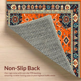 Ultra Soft Area Rug, Non Slip, Stain Resistant, Washable Area Rugs for Living Room, Bedroom, Playful Striped Citrus Theme(Orange)