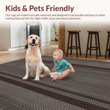 Ultra Soft Area Rug, Non Slip, Stain Resistant, Washable Area Rugs for Living Room, Bedroom, Elegant Modern Script Welcome Mat(Brown)