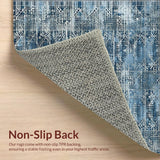 Ultra Soft Area Rug, Non Slip, Stain Resistant, Washable Area Rugs for Living Room, Bedroom, Beige for(Blue)