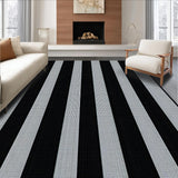 Ultra Soft Area Rug, Non Slip, Stain Resistant, Washable Area Rugs for Living Room, Bedroom, Farmhouse Primitive Jute Kitchen Floor Mat(Black)