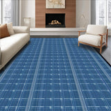 Ultra Soft Area Rug, Non Slip, Stain Resistant, Washable Area Rugs for Living Room, Bedroom, Rustic Tiled Contrast Artwork(Blue)