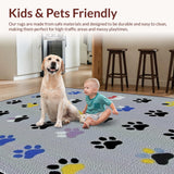 Ultra Soft Area Rug, Non Slip, Stain Resistant, Washable Area Rugs for Living Room, Bedroom, Rustic Cozy Animal Print Accent(Gray)