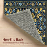 Ultra Soft Area Rug, Non Slip, Stain Resistant, Washable Area Rugs for Living Room, Bedroom, Oriental inspired Area(Blue)