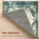 Ultra Soft Area Rug, Non Slip, Stain Resistant, Washable Area Rugs for Living Room, Bedroom, Vintage Neutral Bedroom Area Rug Non-Shedding(Ivory)