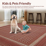 Ultra Soft Area Rug, Non Slip, Stain Resistant, Washable Area Rugs for Living Room, Bedroom, Reversible Country Bathroom Rug for Rustic Decor(Beige)