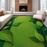 Ultra Soft Area Rug, Non Slip, Stain Resistant, Washable Area Rugs for Living Room, Bedroom, Serene 3D Leaf Arrangement(Green)