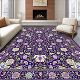 Ultra Soft Area Rug, Non Slip, Stain Resistant, Washable Area Rugs for Living Room, Bedroom, Vibrant Abstract Organic Flow(Purple)