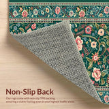 Ultra Soft Area Rug, Non Slip, Stain Resistant, Washable Area Rugs for Living Room, Bedroom, Chic Earthy Botanical Elegance(Green)