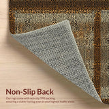 Ultra Soft Area Rug, Non Slip, Stain Resistant, Washable Area Rugs for Living Room, Bedroom, Rustic Khaki Animal Print Textile(Brown)