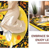 Ultra Soft Area Rug, Non Slip, Stain Resistant, Washable Area Rugs for Living Room, Bedroom, Bright Cheerful Pollinator Theme(Yellow)