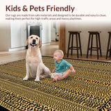 Ultra Soft Area Rug, Non Slip, Stain Resistant, Washable Area Rugs for Living Room, Bedroom, Stylish Modern Wild Print(Gold)