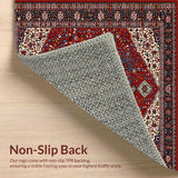 Ultra Soft Area Rug, Non Slip, Stain Resistant, Washable Area Rugs for Living Room, Bedroom, Transitional Bold Diamond Texture(Red)