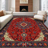 Ultra Soft Area Rug, Non Slip, Stain Resistant, Washable Area Rugs for Living Room, Bedroom, Traditional Red Dining Room Washable Area Rug(Red)