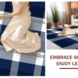 Minimalist Beige Checkered Aesthetic(Blue)