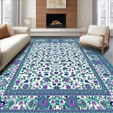 Ultra Soft Area Rug, Non Slip, Stain Resistant, Washable Area Rugs for Living Room, Bedroom, Contemporary Poppy Pattern Delight(Purple)