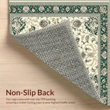 Beige Faux Rabbit Fur Area Ornate Intricate Motifs with Deep Green Accents(Beige)