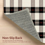 Ultra Soft Area Rug, Non Slip, Stain Resistant, Washable Area Rugs for Living Room, Bedroom, Checkered Minimalist Home Office Easy Clean Carpet(Beige)