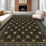 Trendy Shaggy Textured Geometric Elements(Black)