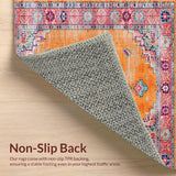 Ultra Soft Area Rug, Non Slip, Stain Resistant, Washable Area Rugs for Living Room, Bedroom, Chic Distressed Abstract Composition(Orange)