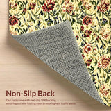 Ultra Soft Area Rug, Non Slip, Stain Resistant, Washable Area Rugs for Living Room, Bedroom, Citron Green Floral Rug for Meditation Space(Beige)