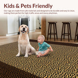 Ultra Soft Area Rug, Non Slip, Stain Resistant, Washable Area Rugs for Living Room, Bedroom, Elegant Soft Texture Design(Brown)