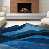 Ultra Soft Area Rug, Non Slip, Stain Resistant, Washable Area Rugs for Living Room, Bedroom, Serene Indigo and Cream Nature Fusion(Blue)