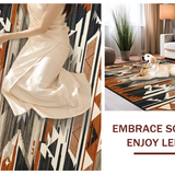 Ultra Soft Area Rug, Non Slip, Stain Resistant, Washable Area Rugs for Living Room, Bedroom, Lively Geometric Southwestern Composition(Brown)