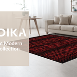 Ultra Soft Area Rug, Non Slip, Stain Resistant, Washable Area Rugs for Living Room, Bedroom, Dynamic Modern Abstract Design(Red)
