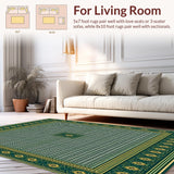 Beige Blue Geometric(Green)