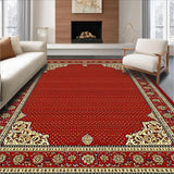 Ultra Soft Area Rug, Non Slip, Stain Resistant, Washable Area Rugs for Living Room, Bedroom, Chic Classic Geometric Arrangement(Red)