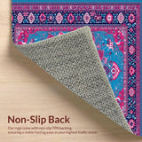 Ultra Soft Area Rug, Non Slip, Stain Resistant, Washable Area Rugs for Living Room, Bedroom, Serene Ethnic Patterned Home Accent(Blue)