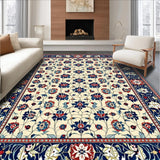 Ultra Soft Area Rug, Non Slip, Stain Resistant, Washable Area Rugs for Living Room, Bedroom, Vivid Petal Mosaic Showcasing Artistic Blooms and Geometric Floral Harmony(Beige)
