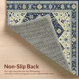 Ultra Soft Area Rug, Non Slip, Stain Resistant, Washable Area Rugs for Living Room, Bedroom, Oushak Style Blue Beige Area for(Blue)