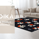 Ultra Soft Area Rug, Non Slip, Stain Resistant, Washable Area Rugs for Living Room, Bedroom, Sleek Modern Monochrome Fur Aesthetic(Black)