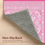 Ultra Soft Area Rug, Non Slip, Stain Resistant, Washable Area Rugs for Living Room, Bedroom, Rustic Tasseled Texture Appeal(Pink)