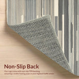 Ultra Soft Area Rug, Non Slip, Stain Resistant, Washable Area Rugs for Living Room, Bedroom, Timeless Elegant Textured Lines(Beige)