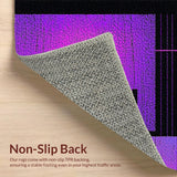 Ultra Soft Area Rug, Non Slip, Stain Resistant, Washable Area Rugs for Living Room, Bedroom, Chic Geometric Gaming Art(Purple)