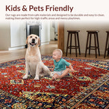 Ultra Soft Area Rug, Non Slip, Stain Resistant, Washable Area Rugs for Living Room, Bedroom, Area Inspired(Red)